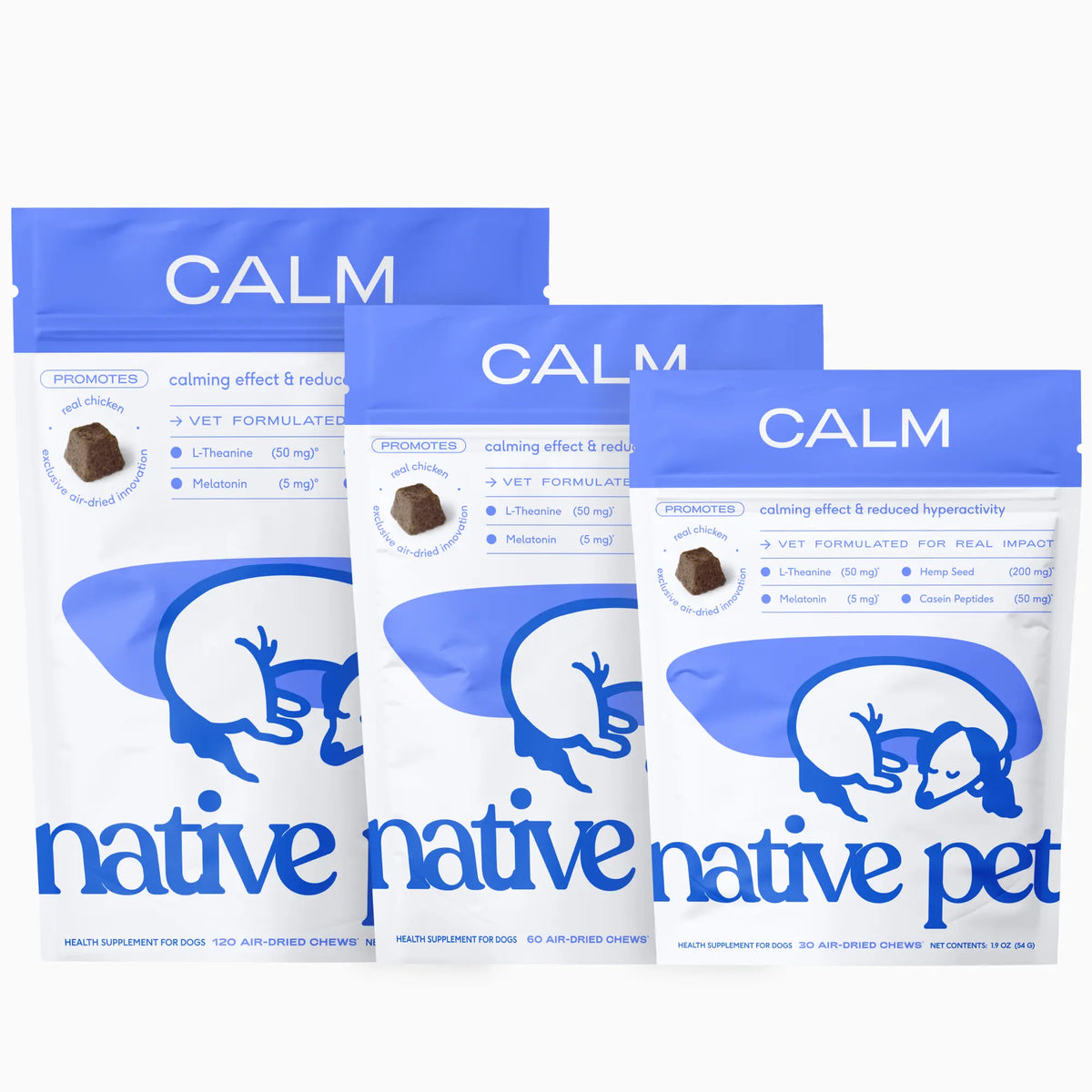Native Pet Calming Chews for Dogs - Melatonin for Dogs Anxiety Relief - Grain Free All Natural Hemp Calming Treats & L-Theanine Helps Manage Stress & Separation Anxiety - Puppy Sleep Aid